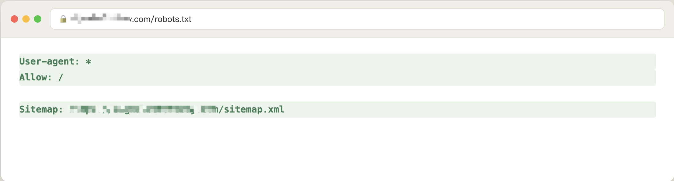 关闭开关后 robots.txt 恢复干净,注入内容已消失